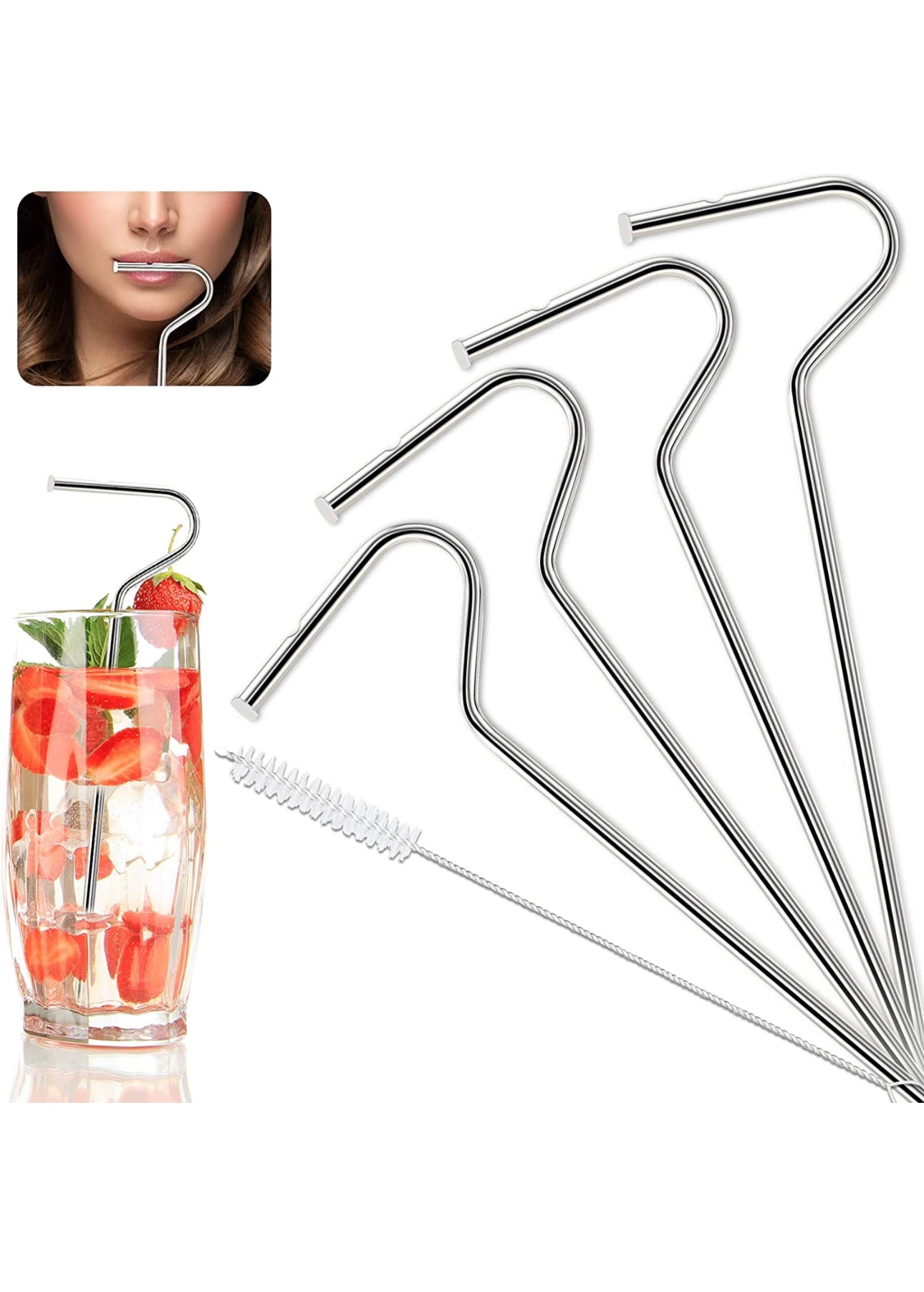 Anti Lip Wrinkle Straw Reusable Glass Drinking Straw Tiktok Anti
