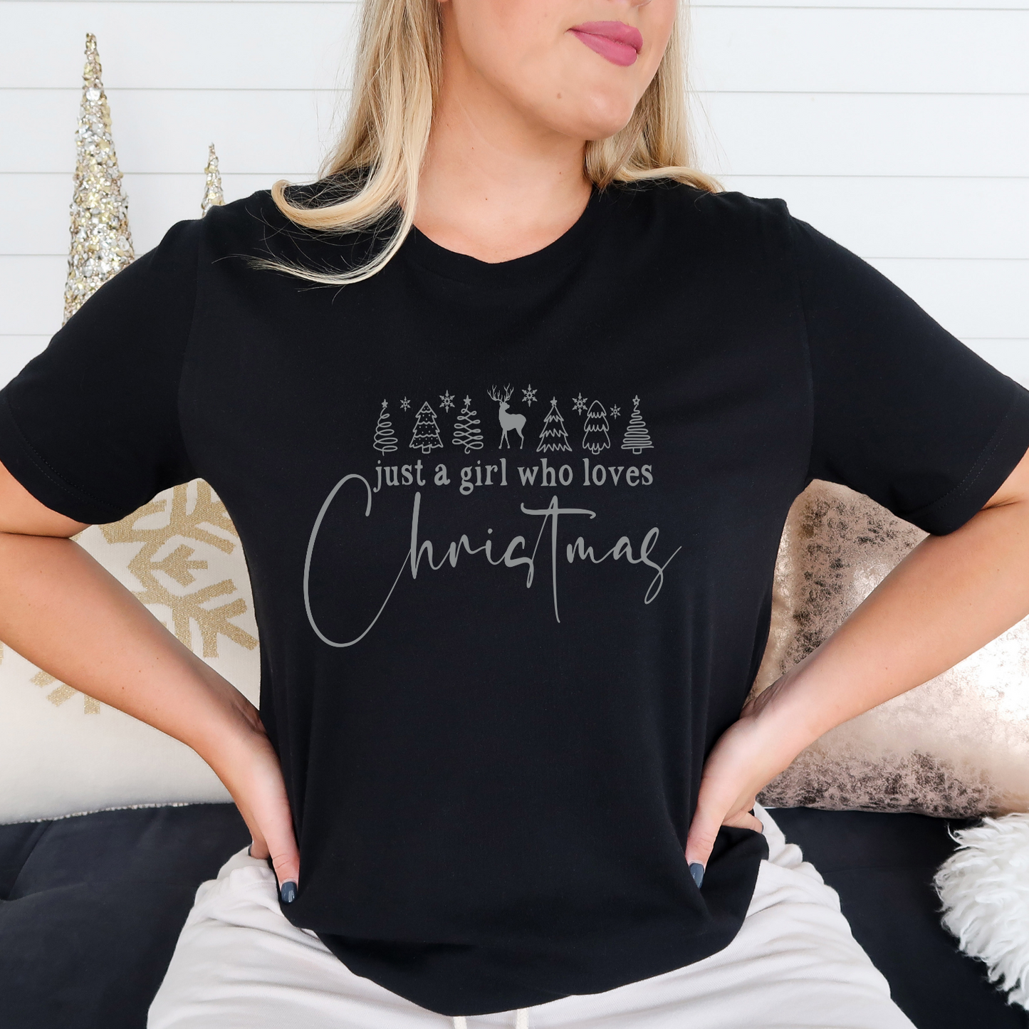 Just A Girl Who Loves Christmas  - SINGLE COLOR - Screen Print Transfer
