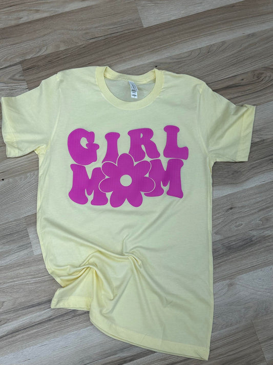 Girl Mom   - RAISED/PUFF PRINT  -  Screen Print Transfer