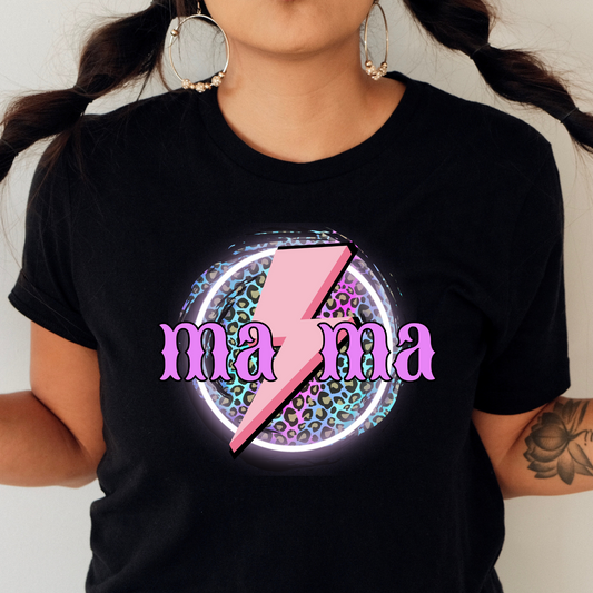 Mama With Pink Bolt   - CLEAR FILM SCREEN PRINT TRANSFER