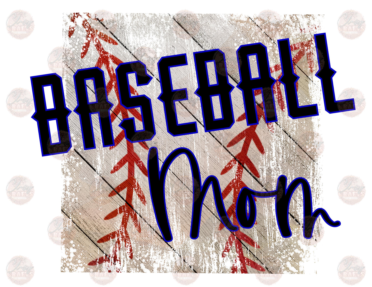 Baseball Mom Distressed Wood - Sublimation Transfer