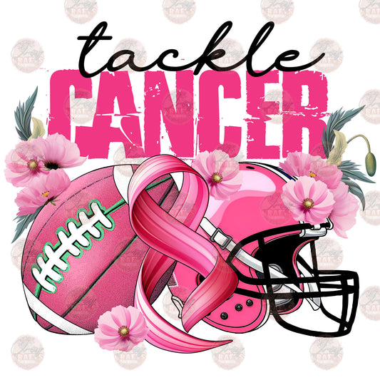 Breast Cancer Tackle Cancer Football - Sublimation Transfer