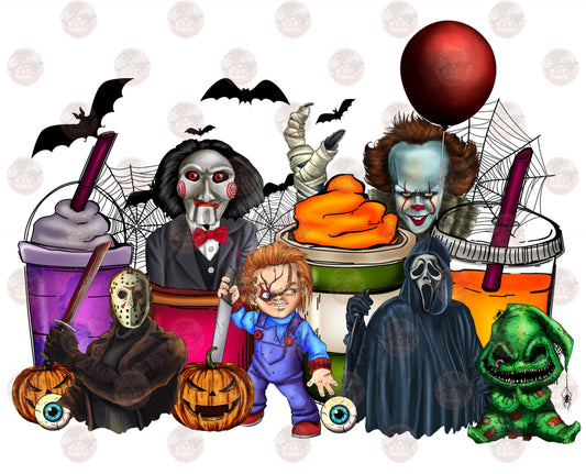 Halloween Characters Coffee - Sublimation Transfer