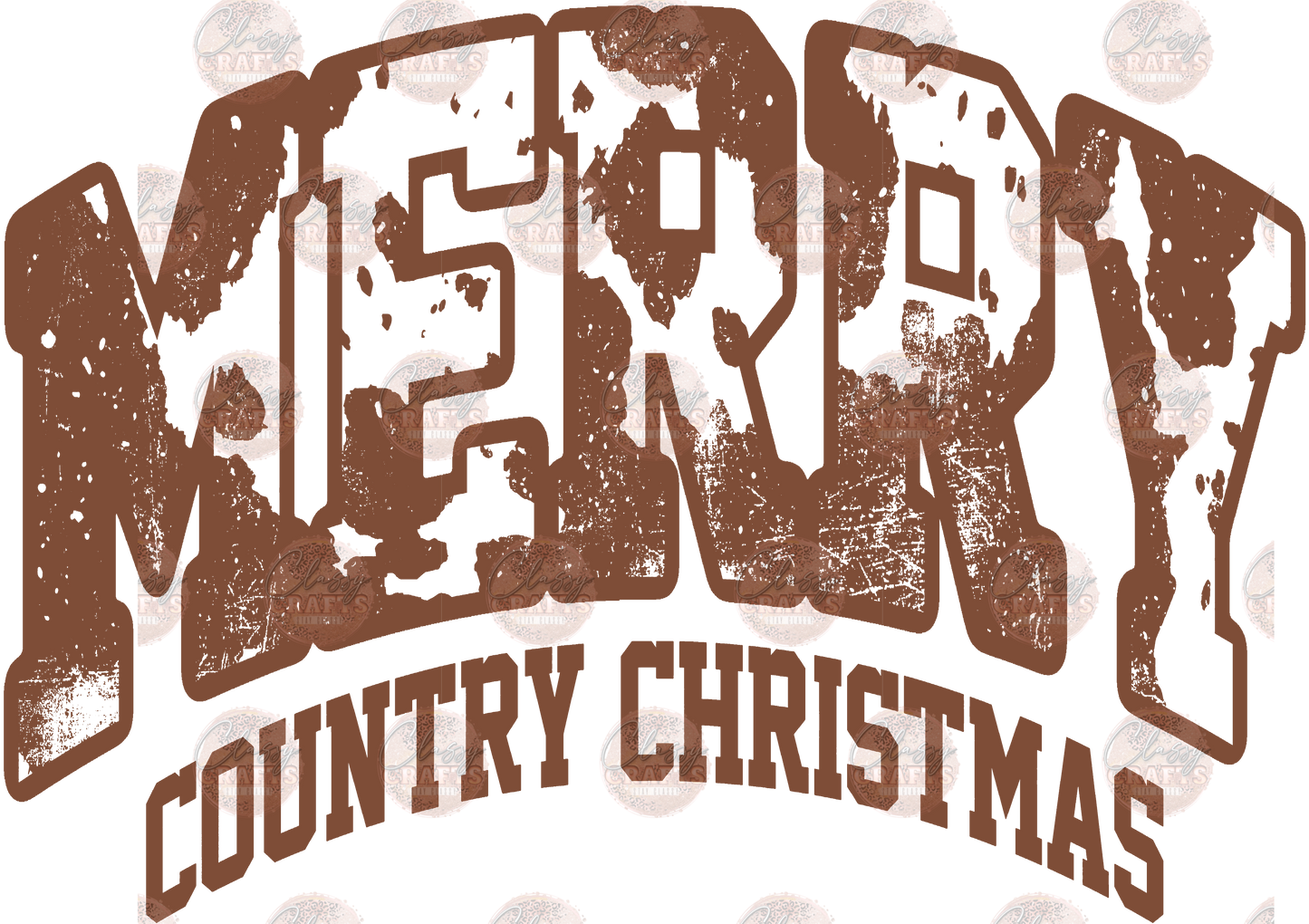 Merry Country Christmas Brown - Sublimation Transfer