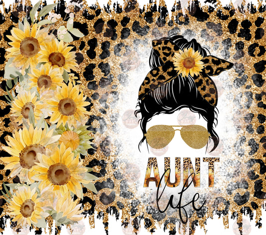 Aunt Life Sunflower Tumbler Wrap - Sublimation Transfer