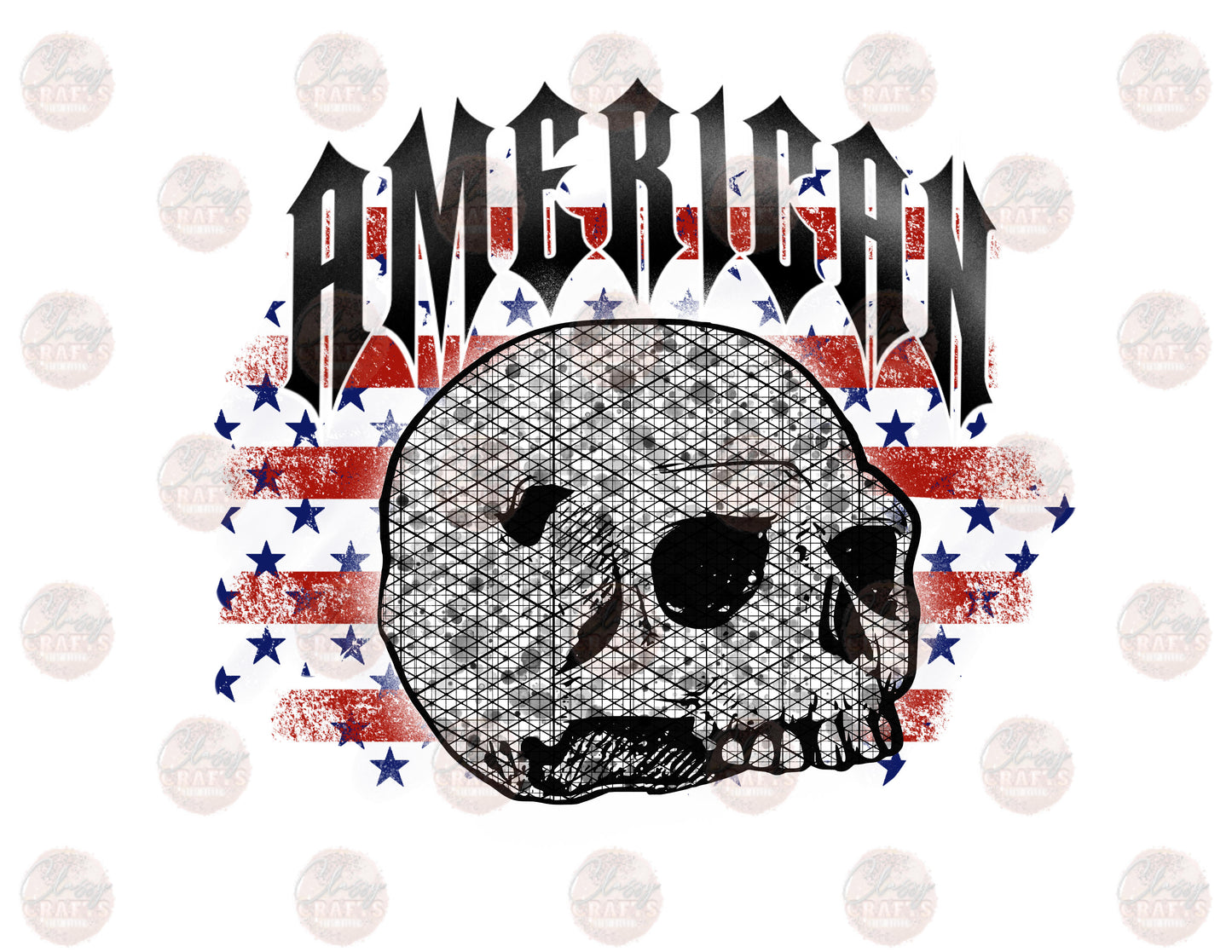 American Half Skull - Sublimation Transfer