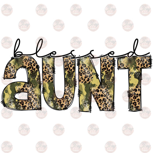 Blessed Aunt Leopard Camo - Sublimation Transfer