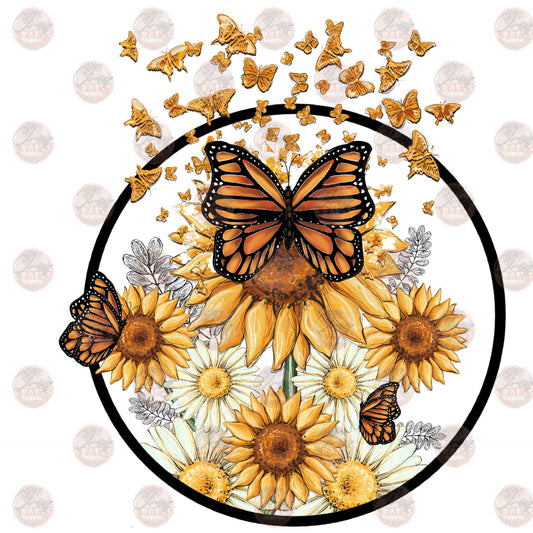 Butterfly's Sunflowers - Sublimation Transfer
