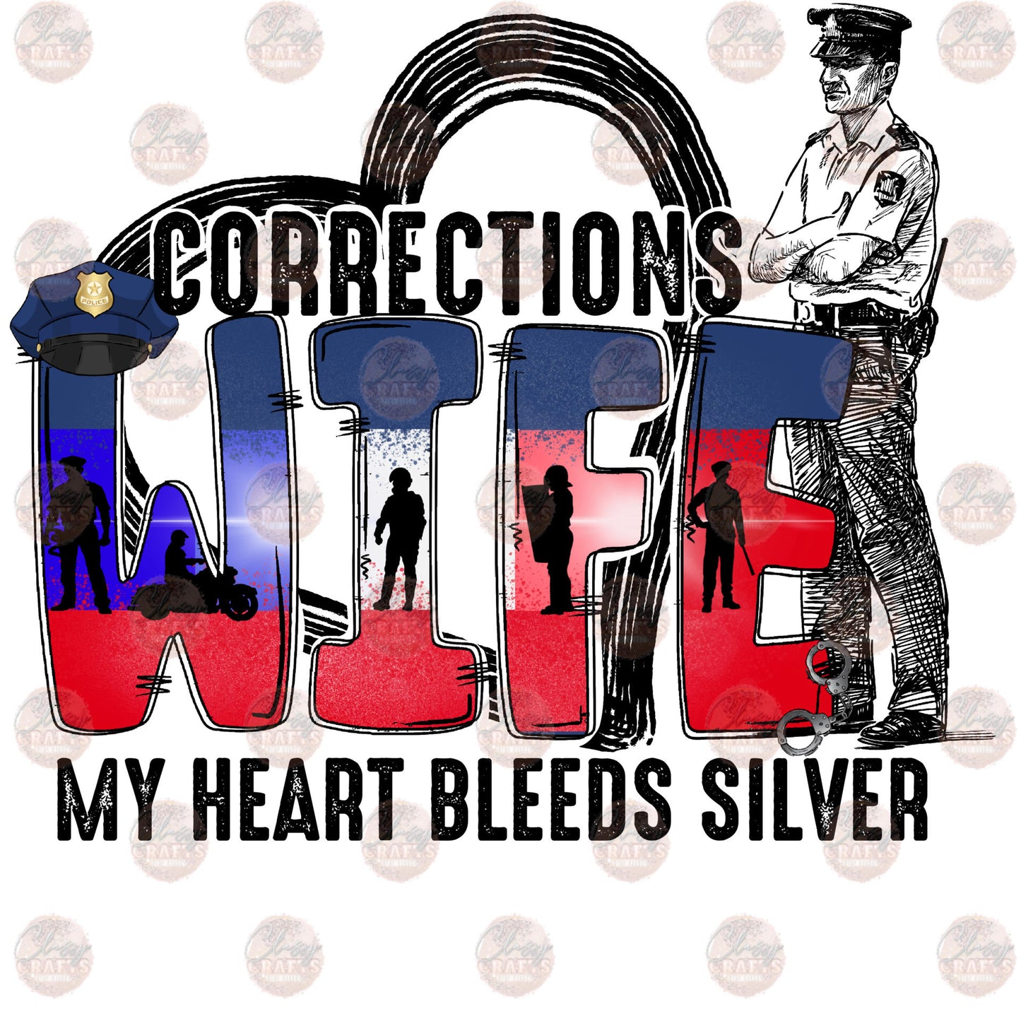 Corrections Wife Red White Blue- Sublimation Transfer