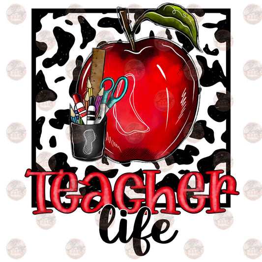 Cowhide Teacher Life- Sublimation Transfer