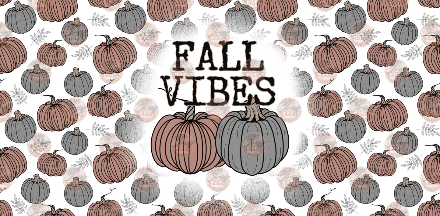 Fall Vibes Pumpkin Tumbler- Sublimation Transfer
