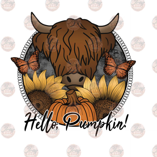 Hello Pumpkin Cow- Sublimation Transfer