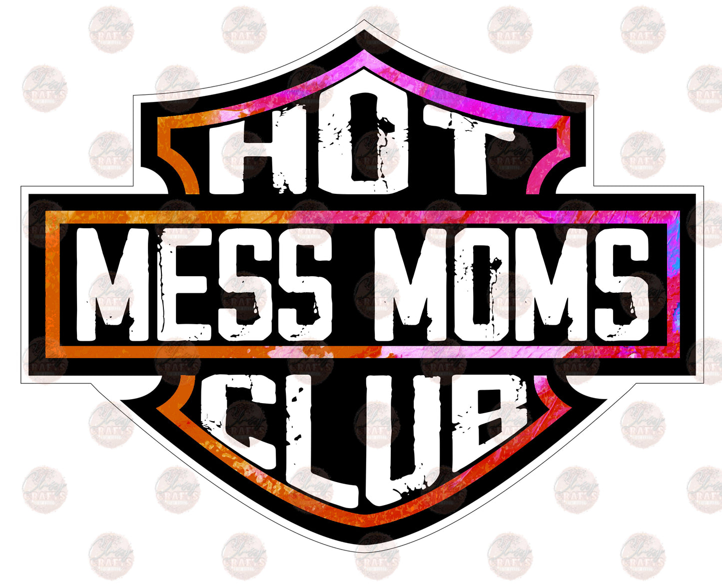Hot Mess Moms /Orange Purple - Sublimation Transfer