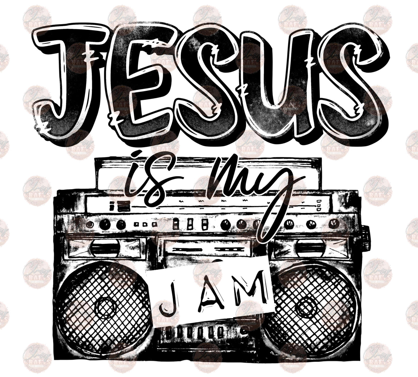 Jesus Is My Jam Black- Sublimation Transfer