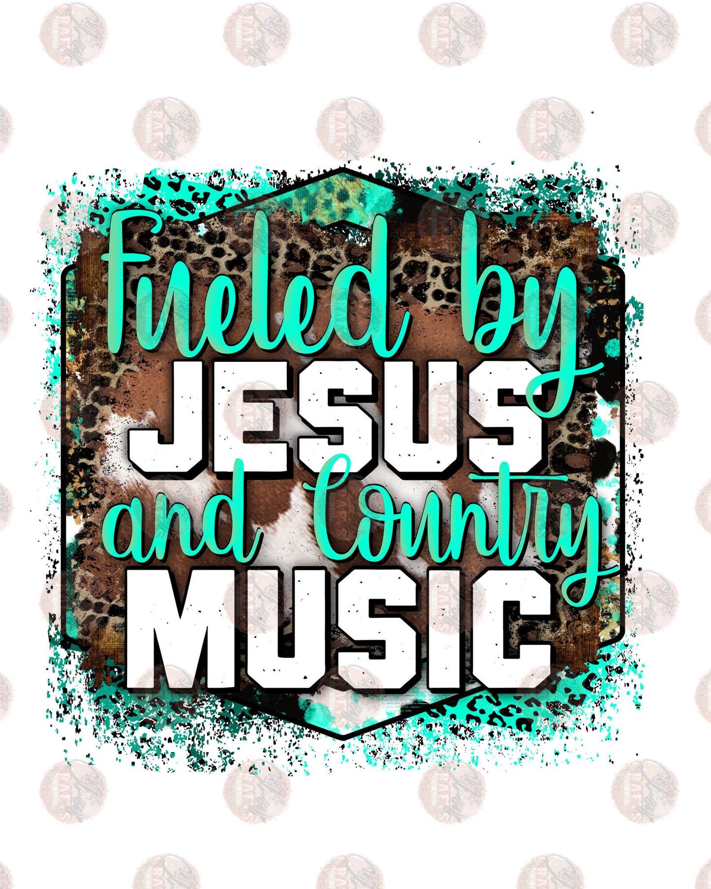 Jesus & Country Music Mint - Sublimation Transfer