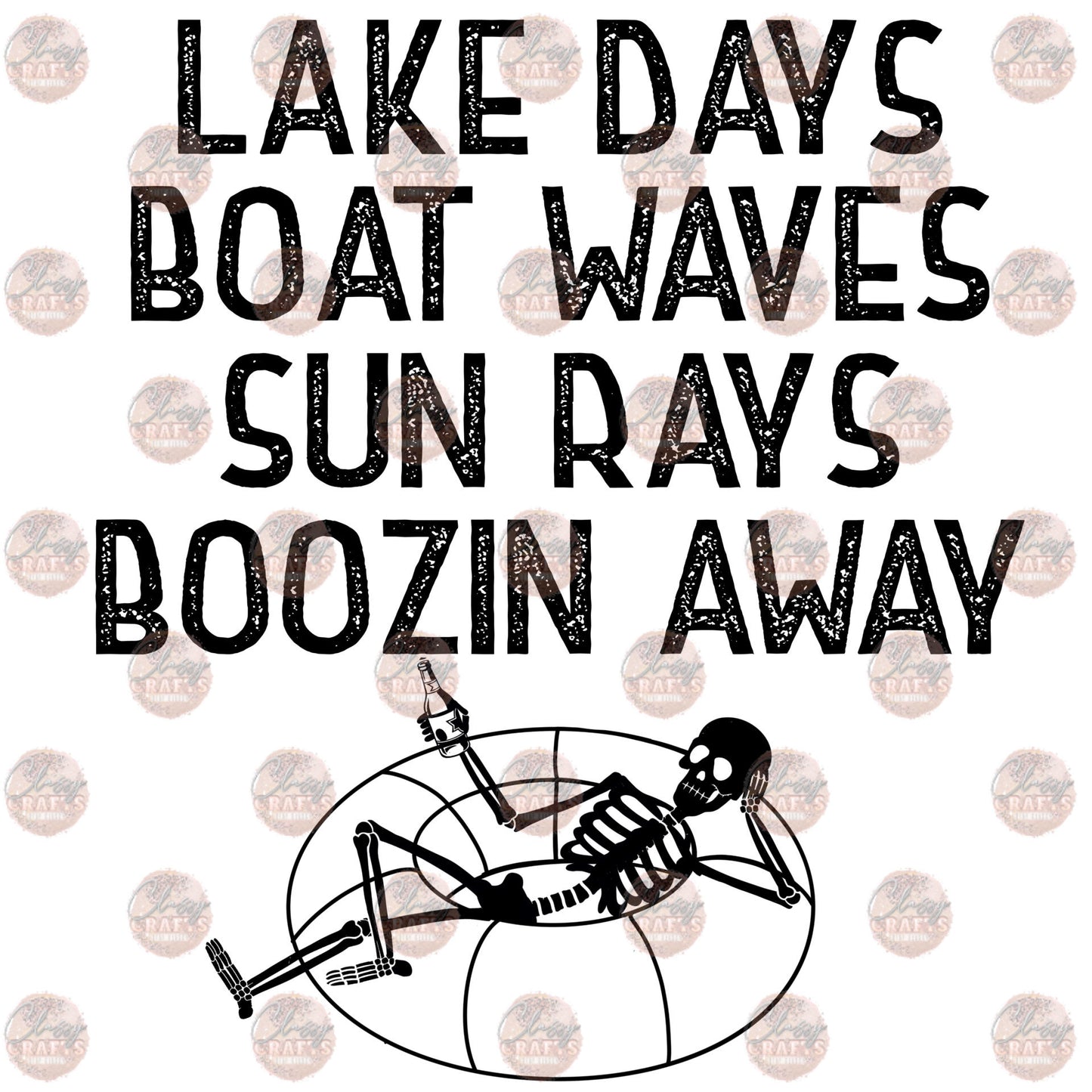 Lake Days Boat Waves - Sublimation Transfer