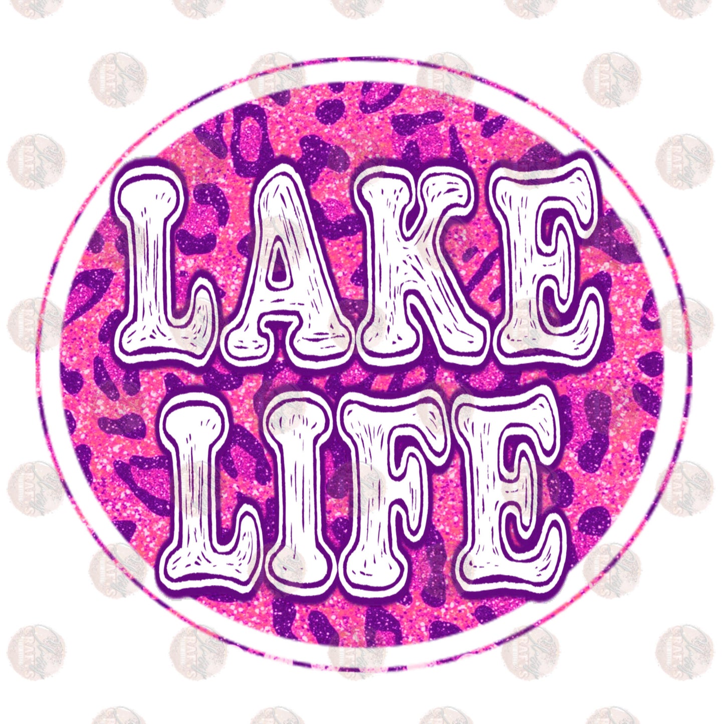 Lake Life Pink Circle Cheetah- Sublimation Transfer