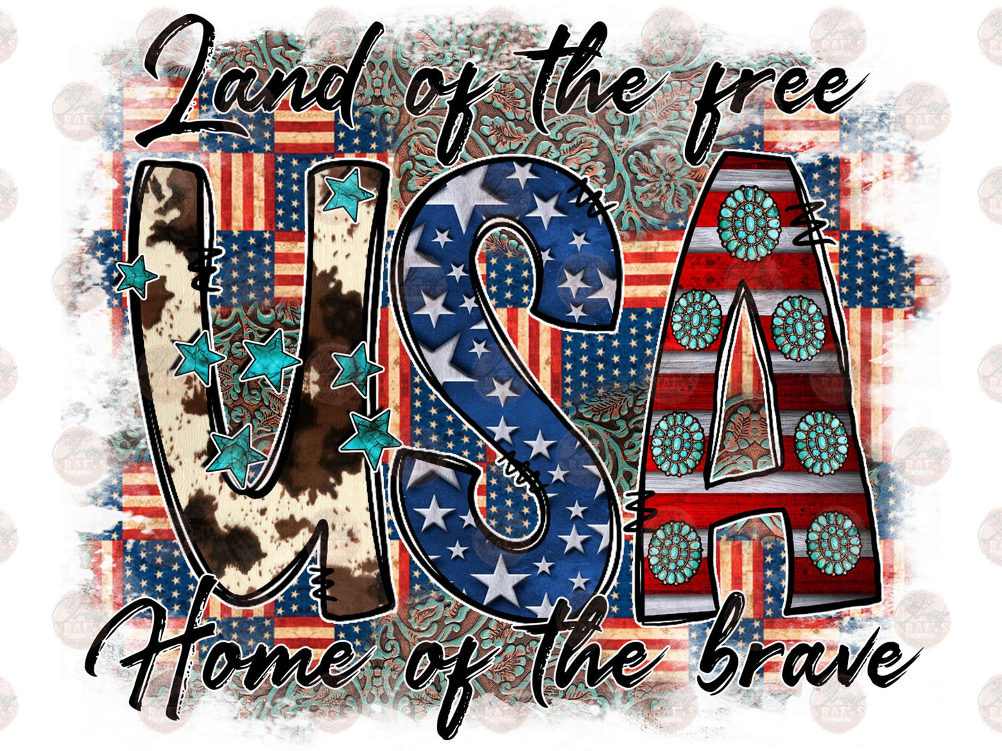Land of the Free- USA- Sublimation Transfer