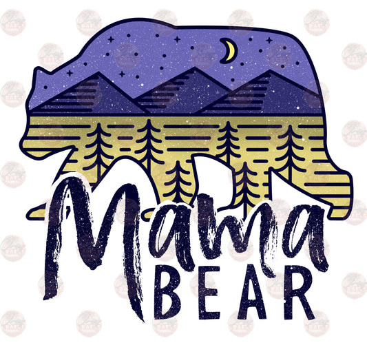 Mama Bear/ Navy Gold -Sublimation Transfer