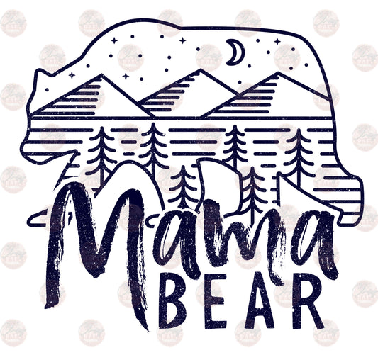 Mama Bear/ Navy Outline -Sublimation Transfer