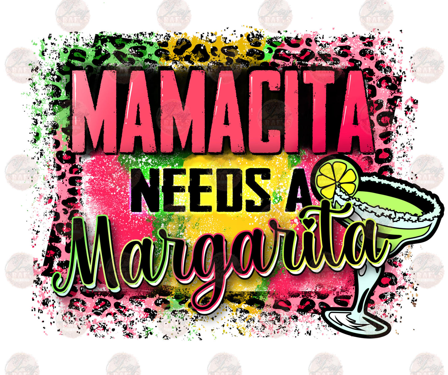 Mamacita Needs A Margarita with Glass- Sublimation Transfer