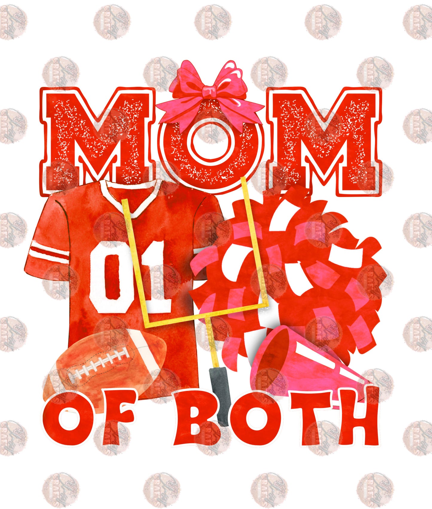 Mom Of Both Red- Sublimation Transfer
