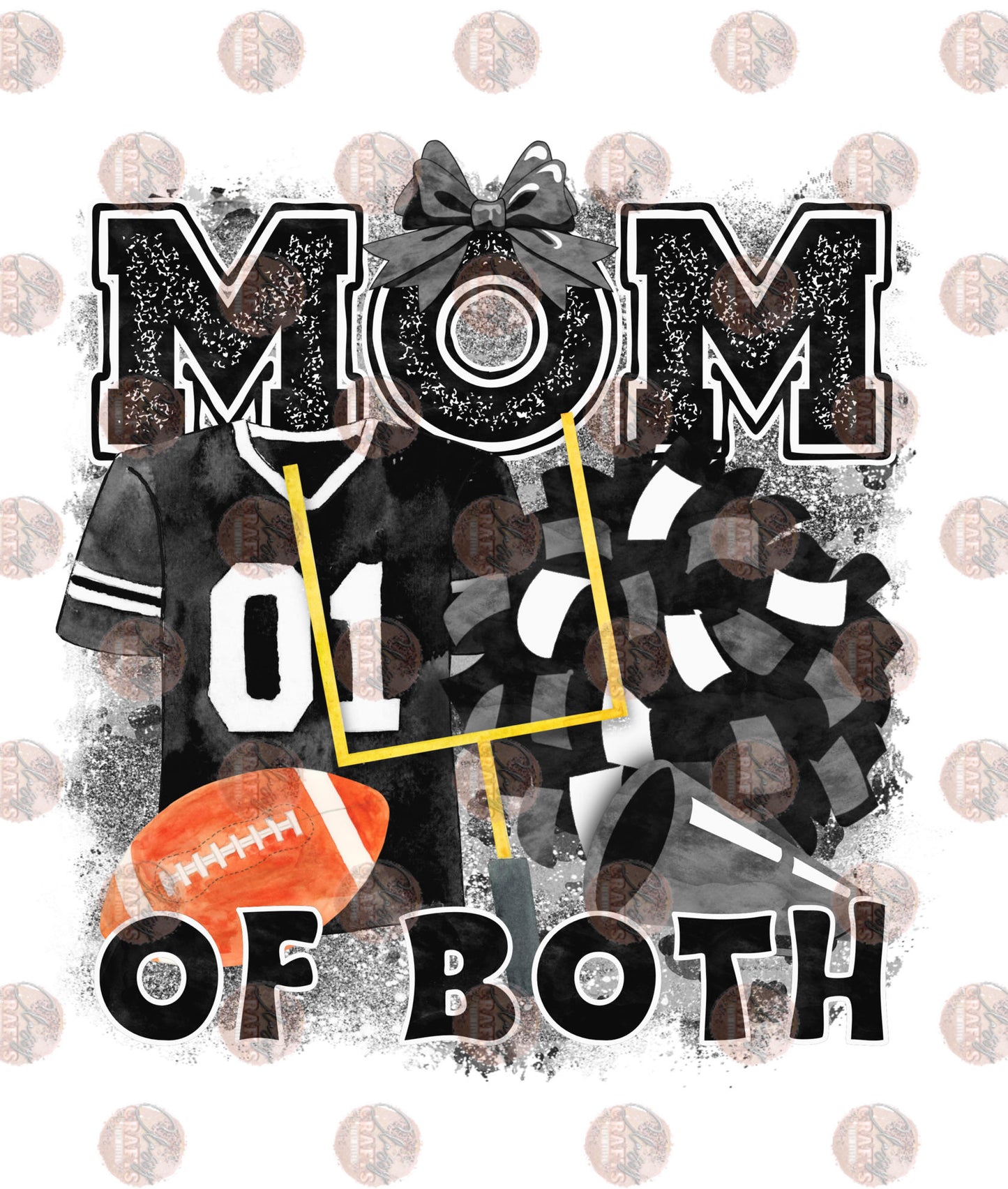 Mom Of Both with Background Blk- Sublimation Transfer