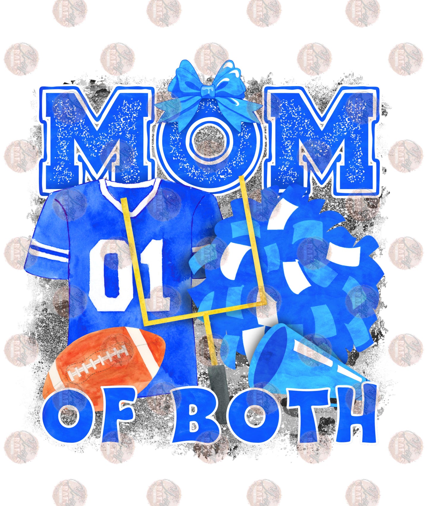 Mom Of Both with Background Blue- Sublimation Transfer