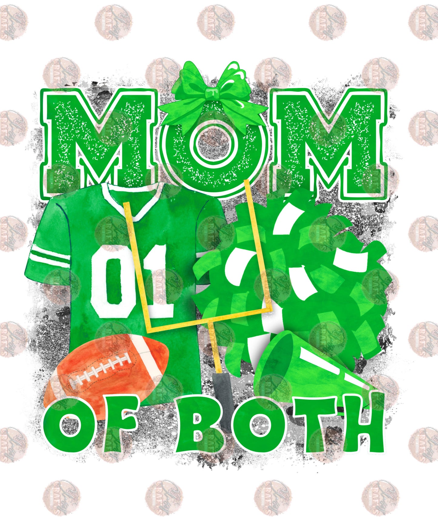 Mom Of Both with Background Green- Sublimation Transfer