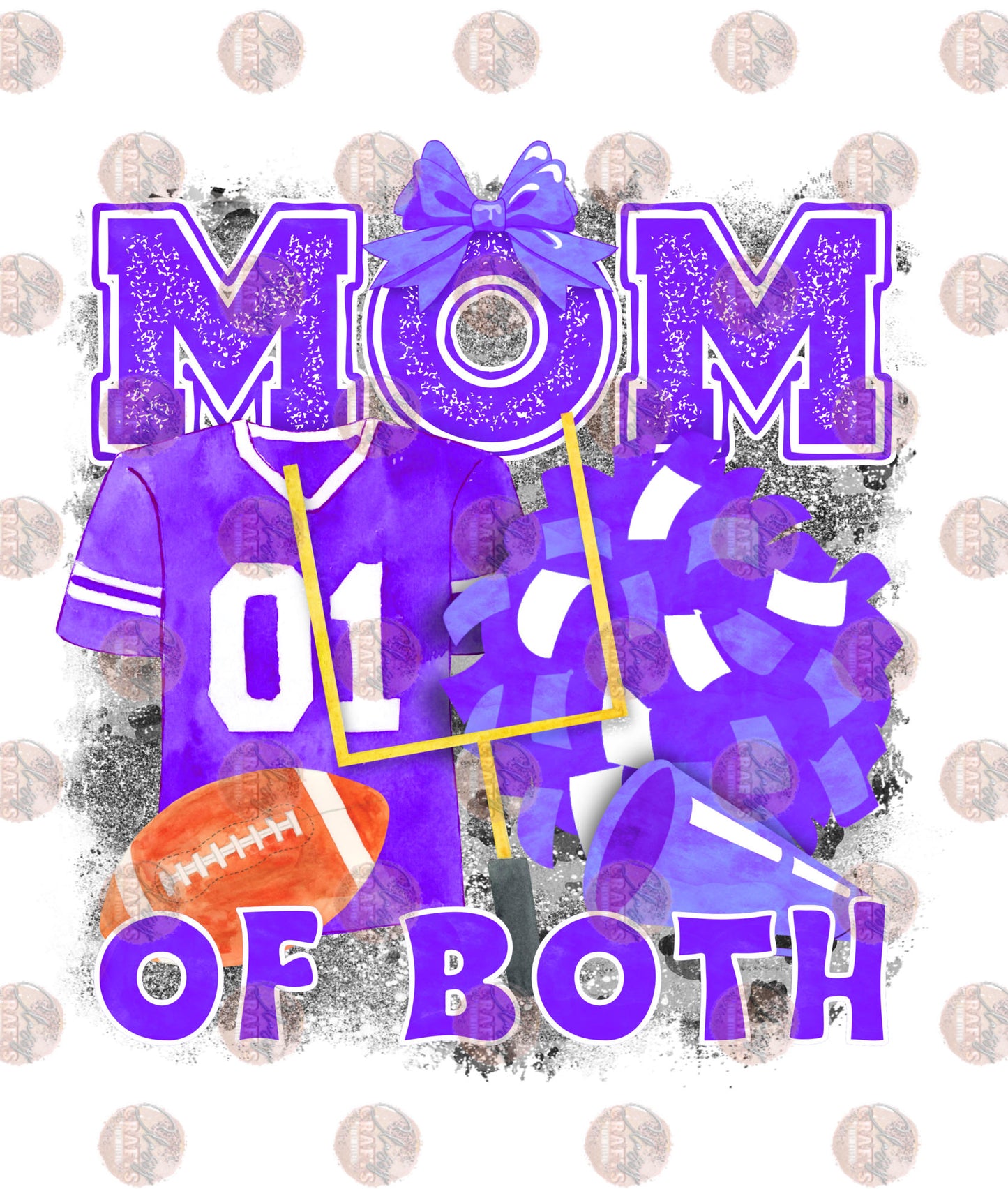 Mom Of Both with Background Purple- Sublimation Transfer