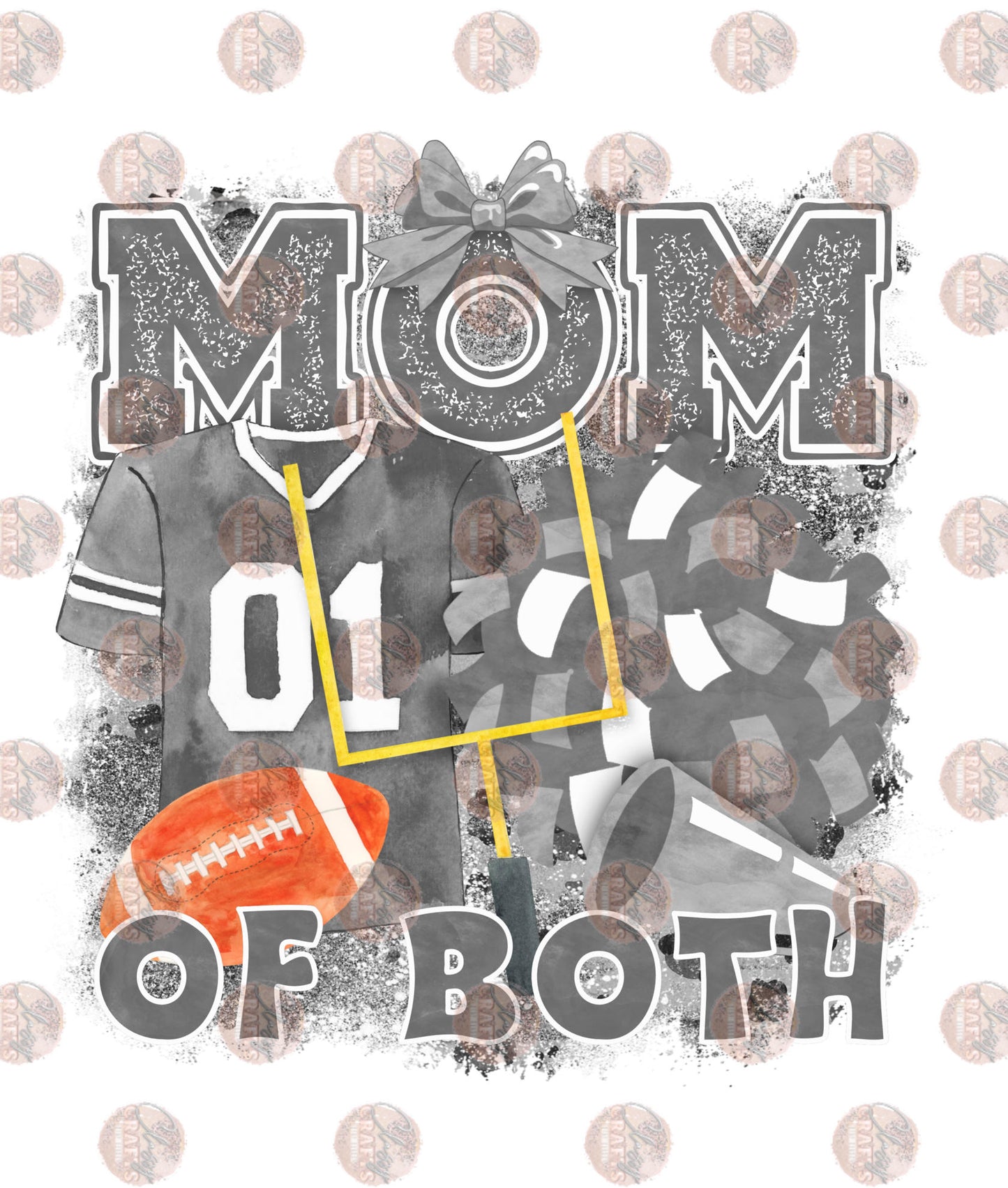 Mom Of Both with Background Silver- Sublimation Transfer