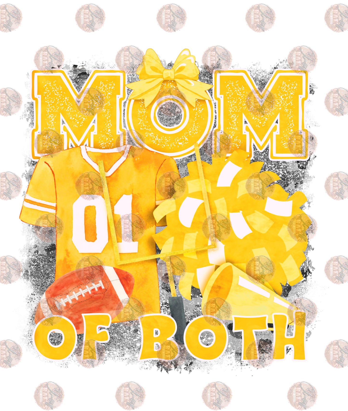 Mom Of Both with Background Yellow- Sublimation Transfer