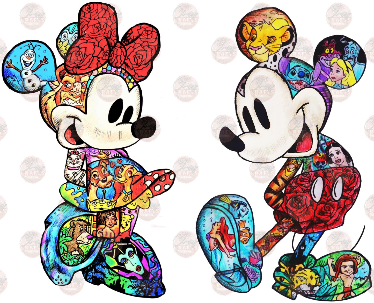 Mouse Cartoons- Sublimation Transfer