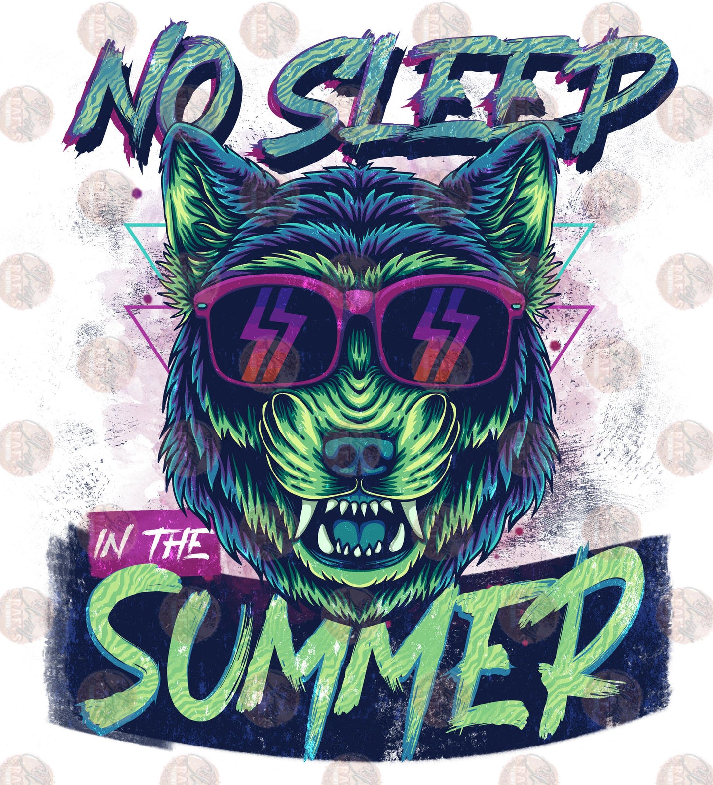 No Sleep In The Summer with Background- Sublimation Transfer