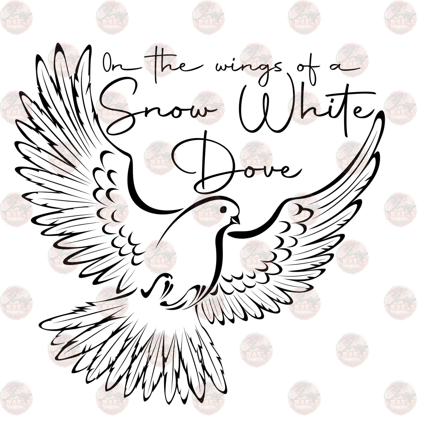 One The Wings Of A Snow White Dove -Sublimation Transfer