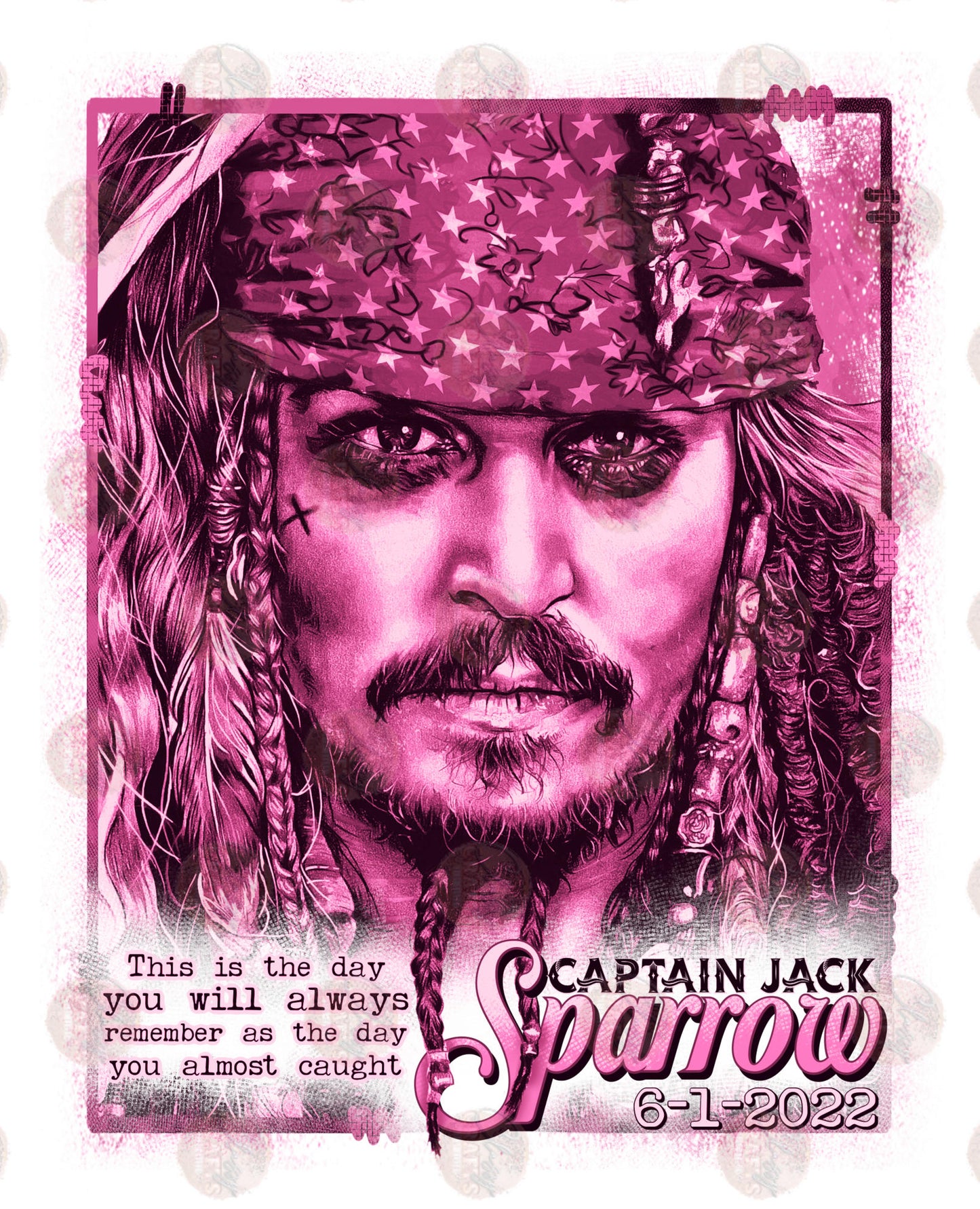 Pirate Pink with Date - Sublimation Transfer