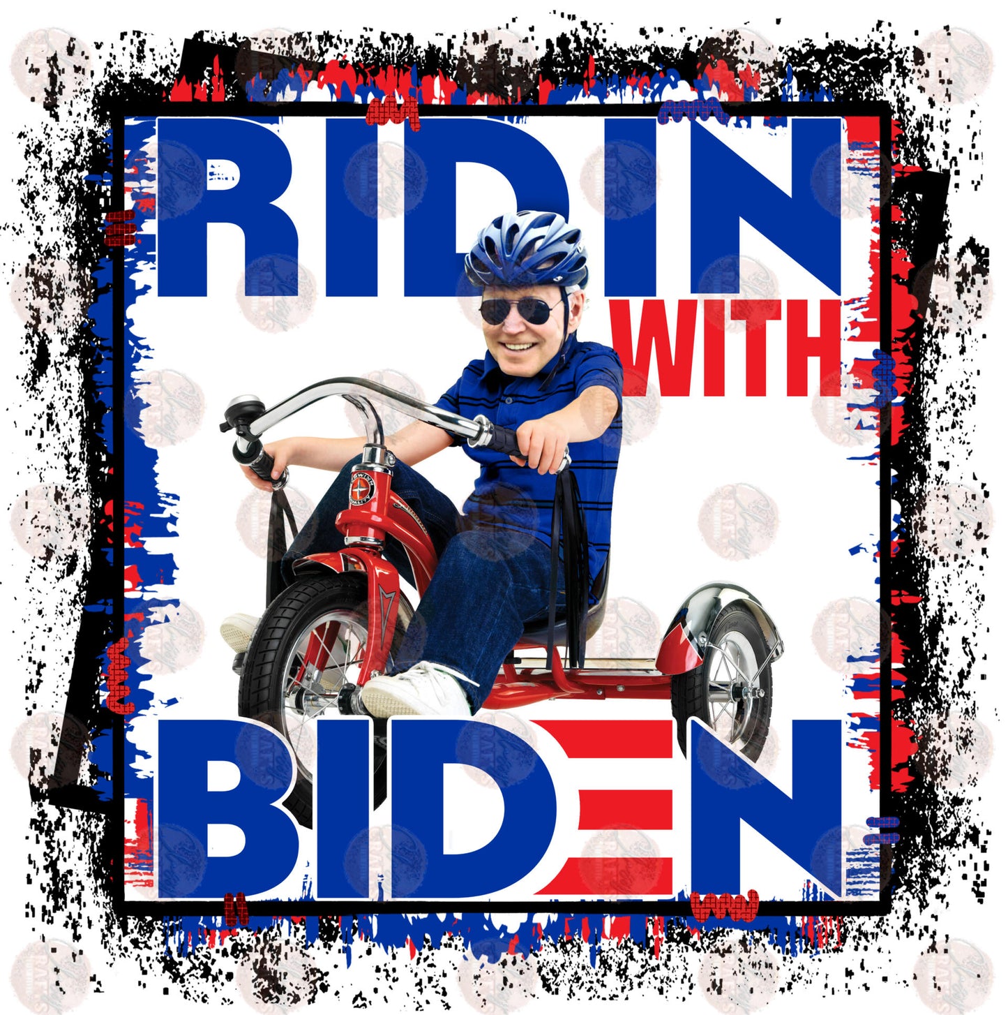 Ridin With B Black & Red Boarder- Sublimation Transfer