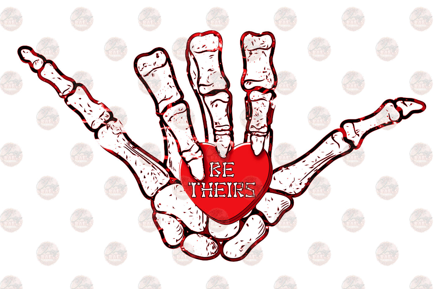 Skelly Hand Be Theirs /Red- Sublimation Transfer