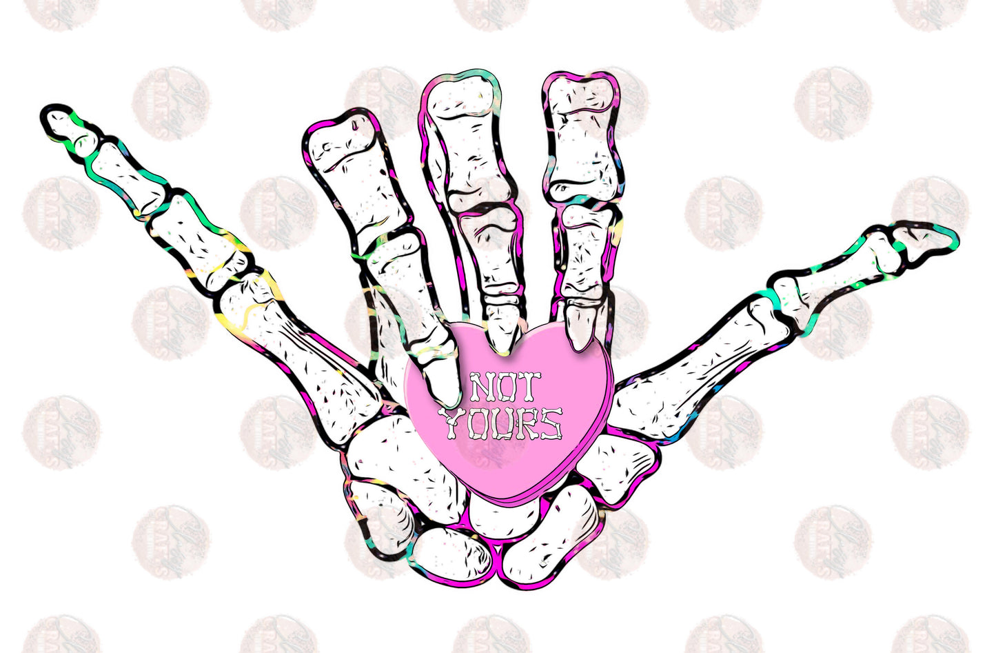 Skelly Hand Not Yours /Pink - Sublimation Transfer