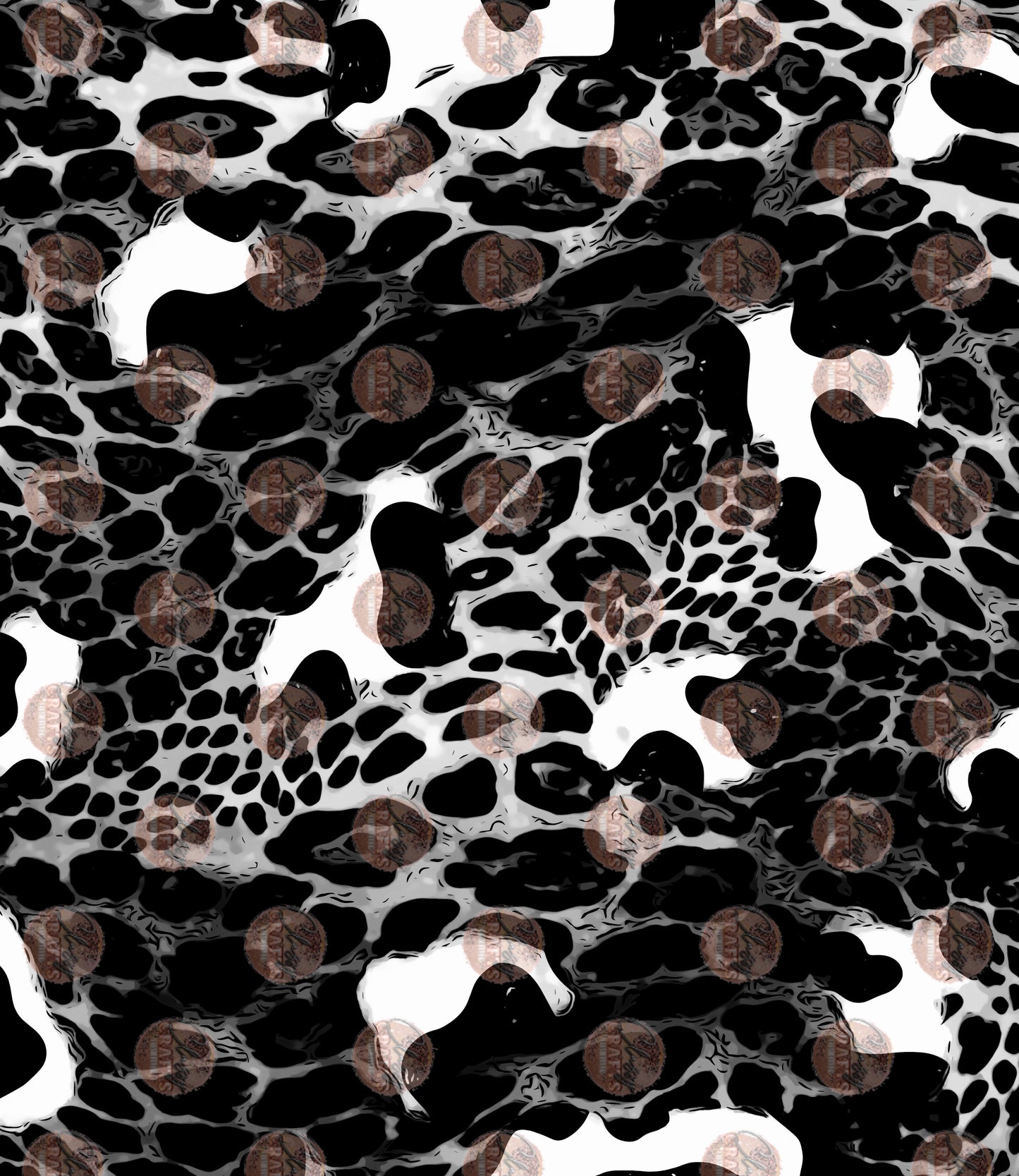 Leopard Sleeve/ Black White-Sublimation Transfer