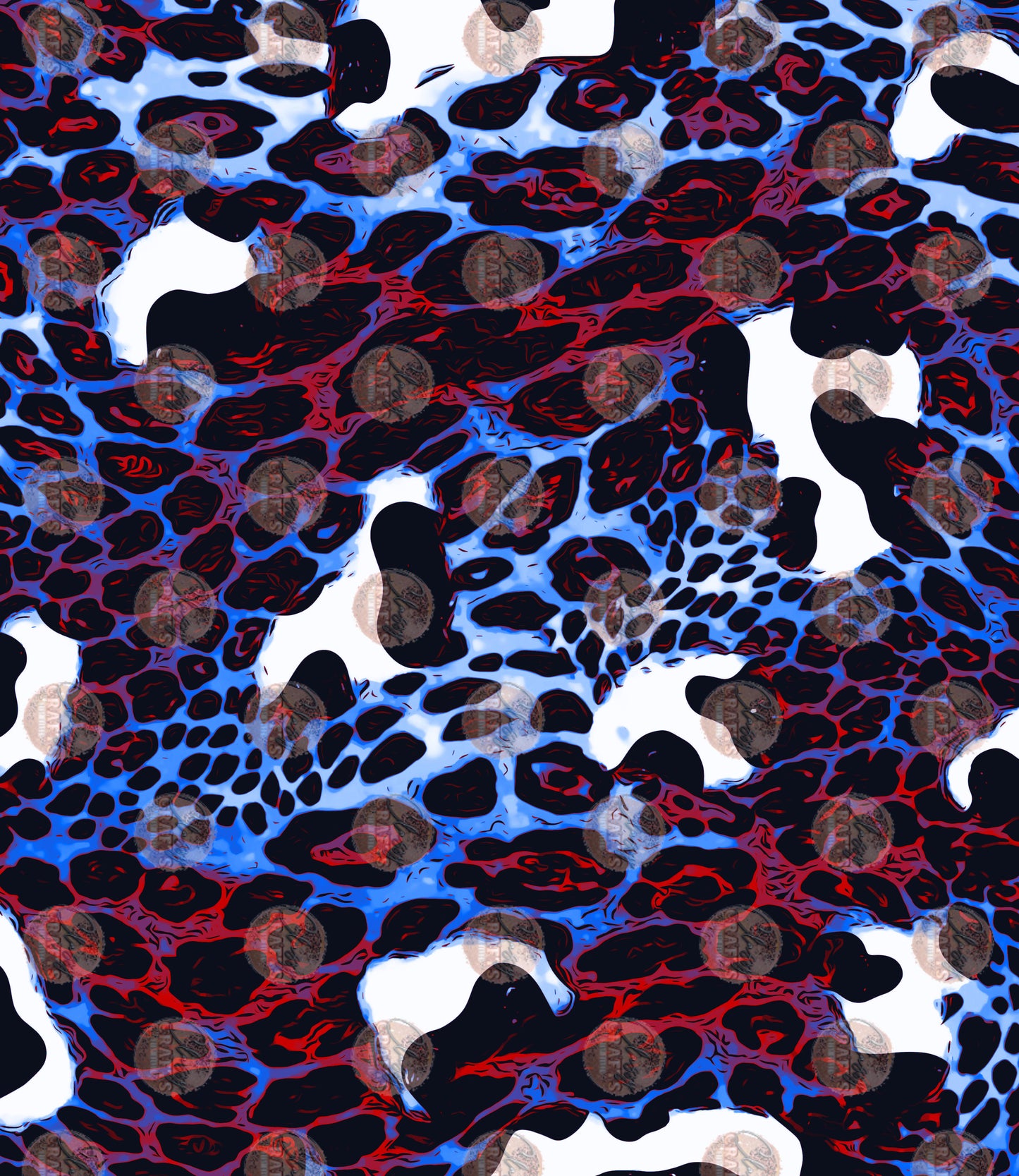 Leopard Sleeve/ Red Blue- Sublimation Transfer