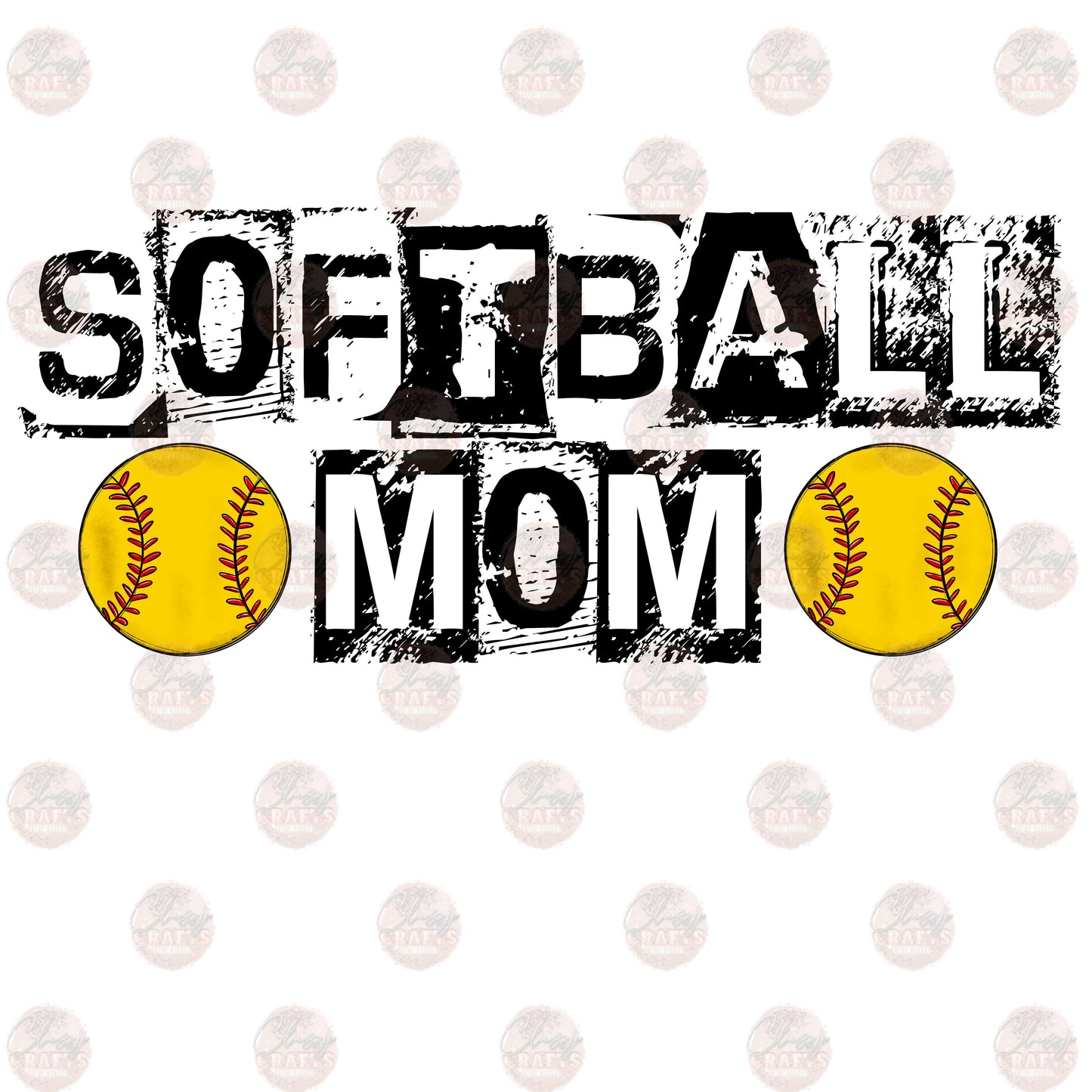 Softball Mom Distressed - Sublimation Transfer