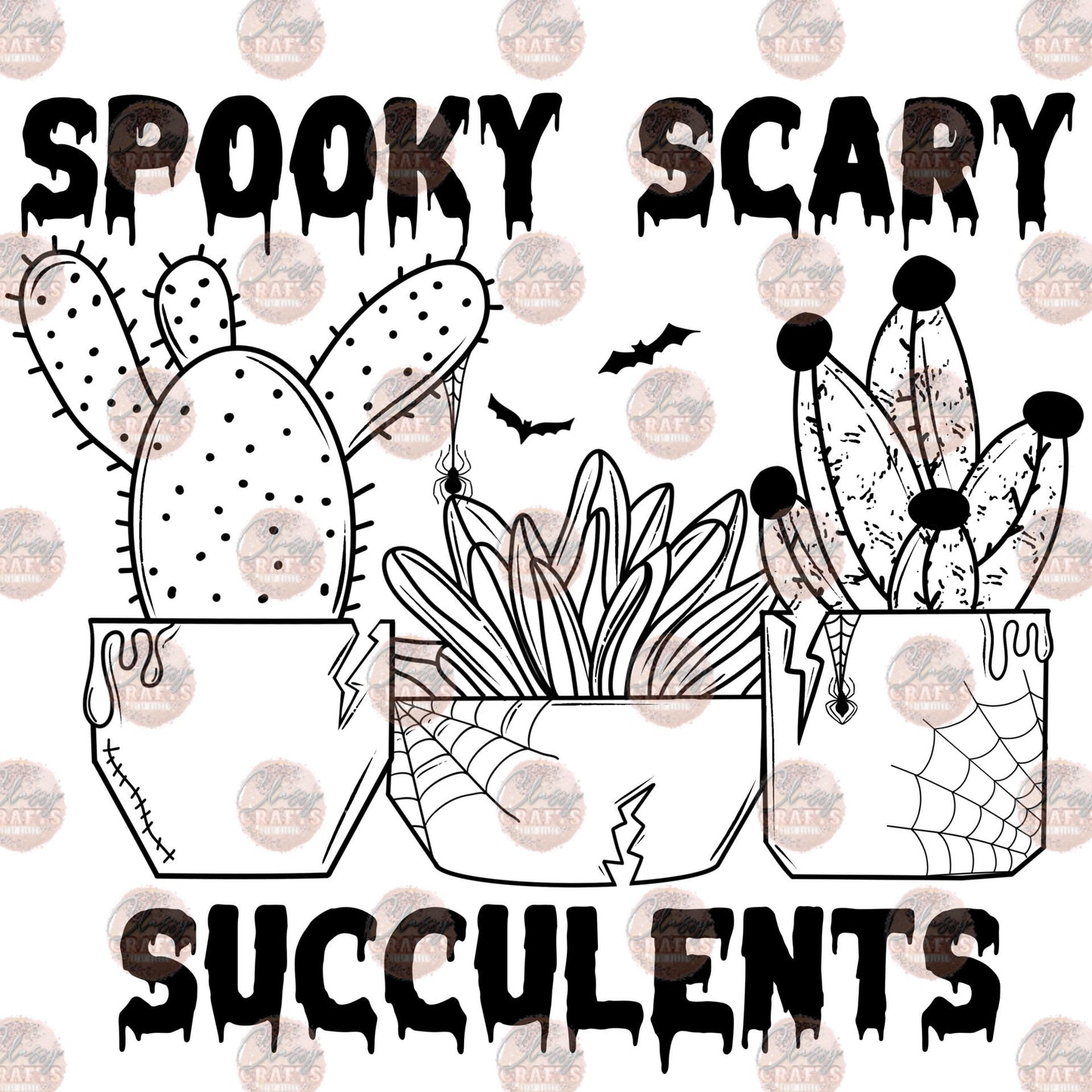 Spooky Scary Succulents - Sublimation Transfer