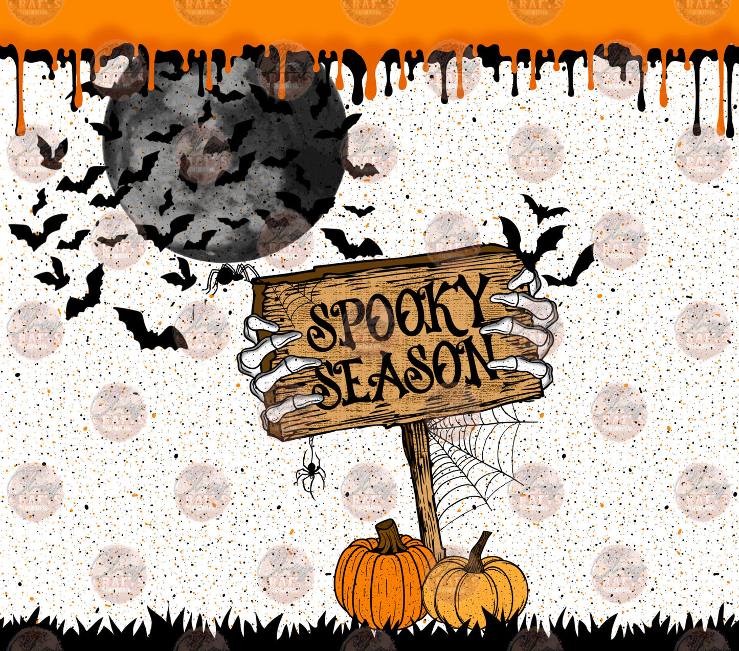 Spooky Season Sign Tumbler Wrap - Sublimation Transfer