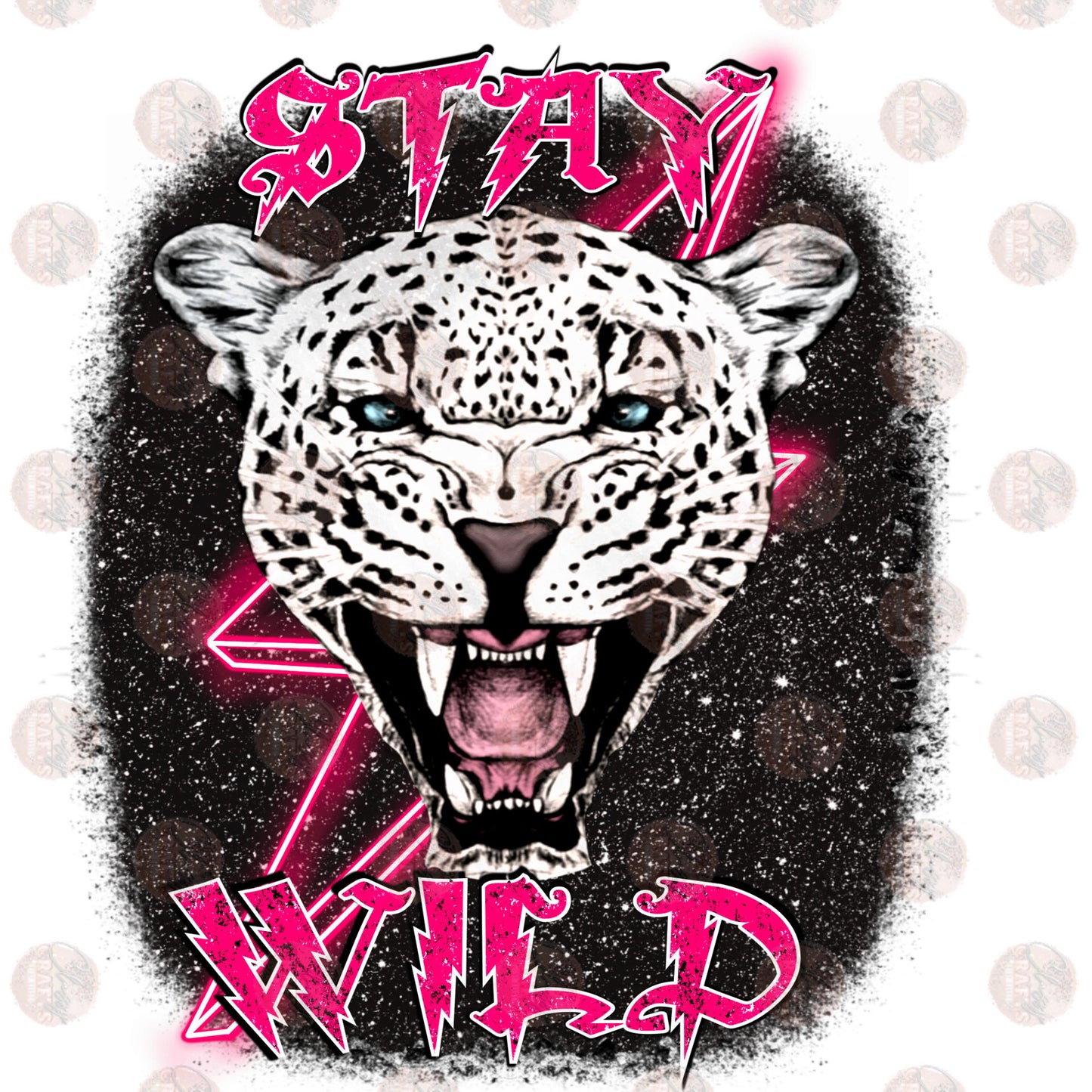 Stay Wild Pink & Black Glitter - Sublimation Transfer