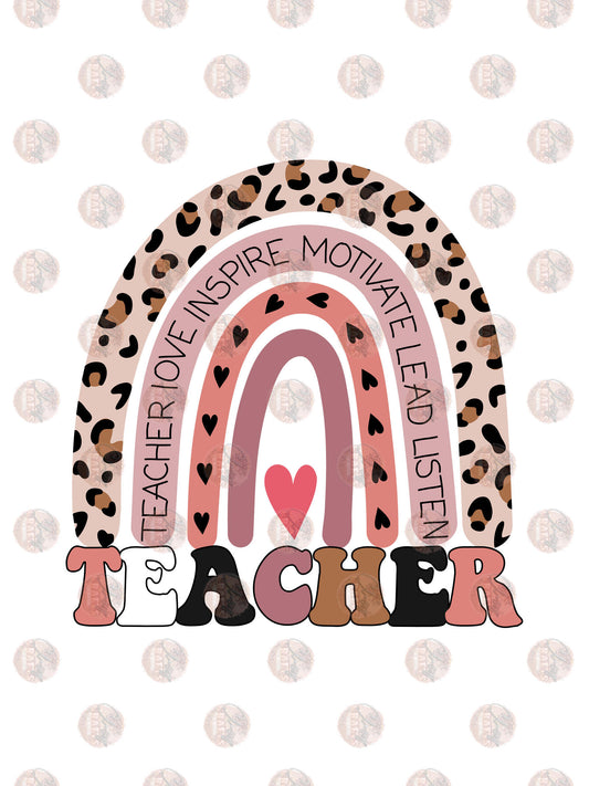 Teacher Rainbow Boho - Sublimation Transfer