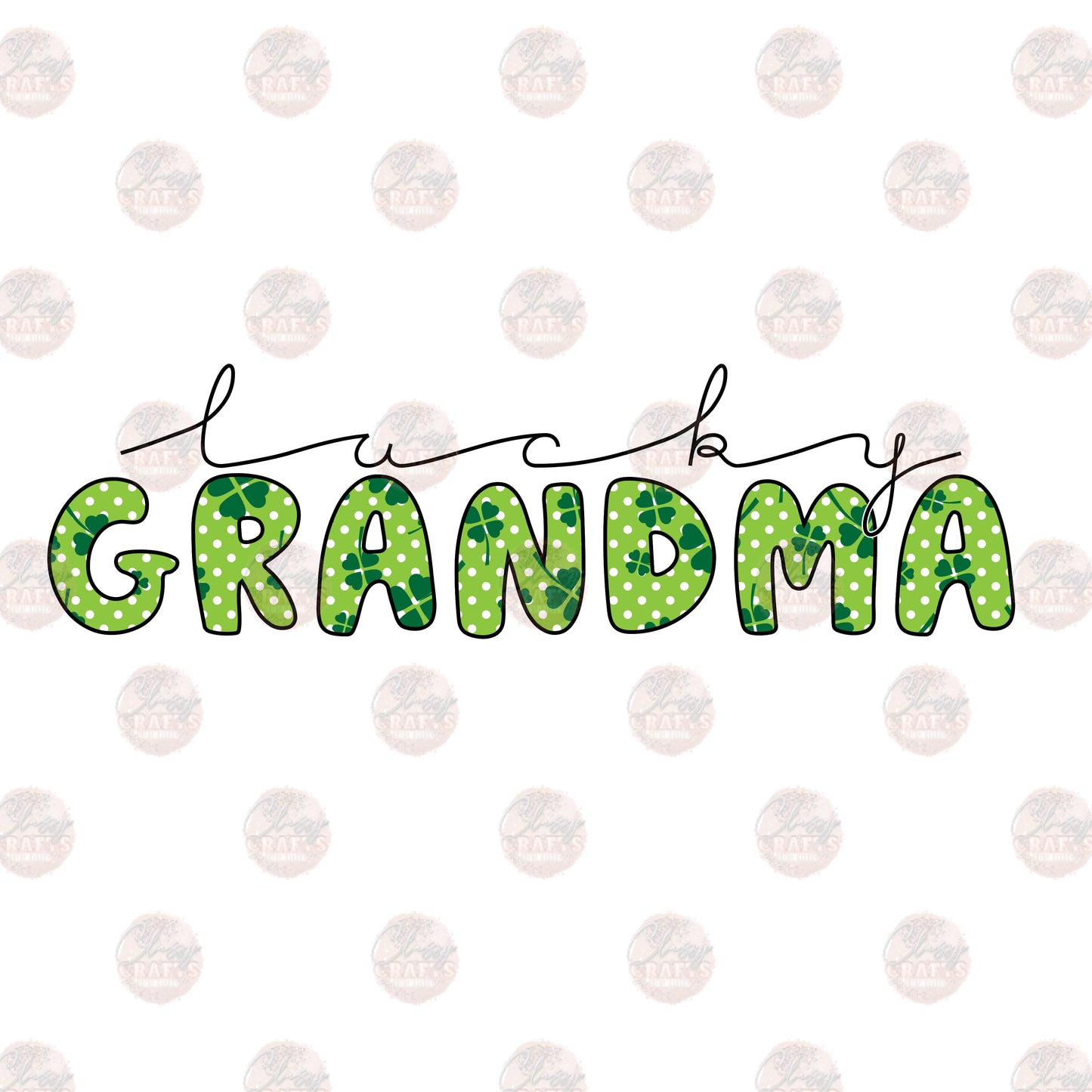 Lucky Grandma Retro Clover- Sublimation Transfer