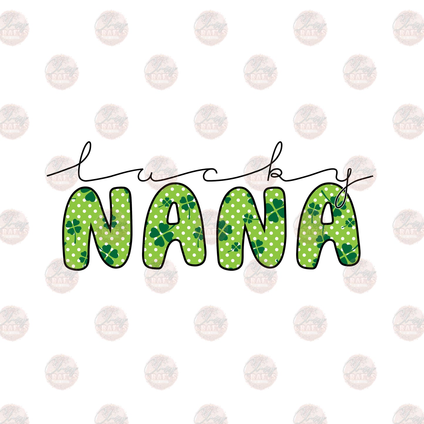 Lucky Nana Retro Clover- Sublimation Transfer