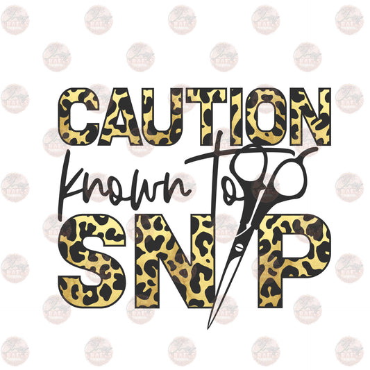 Caution Known to Snip Leopard - Sublimation Transfer