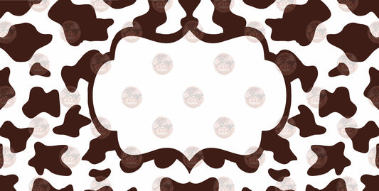 Brown Cow Print License Plate - Sublimation Transfer
